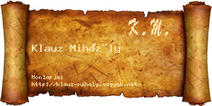 Klauz Mihály névjegykártya