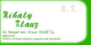 mihaly klauz business card